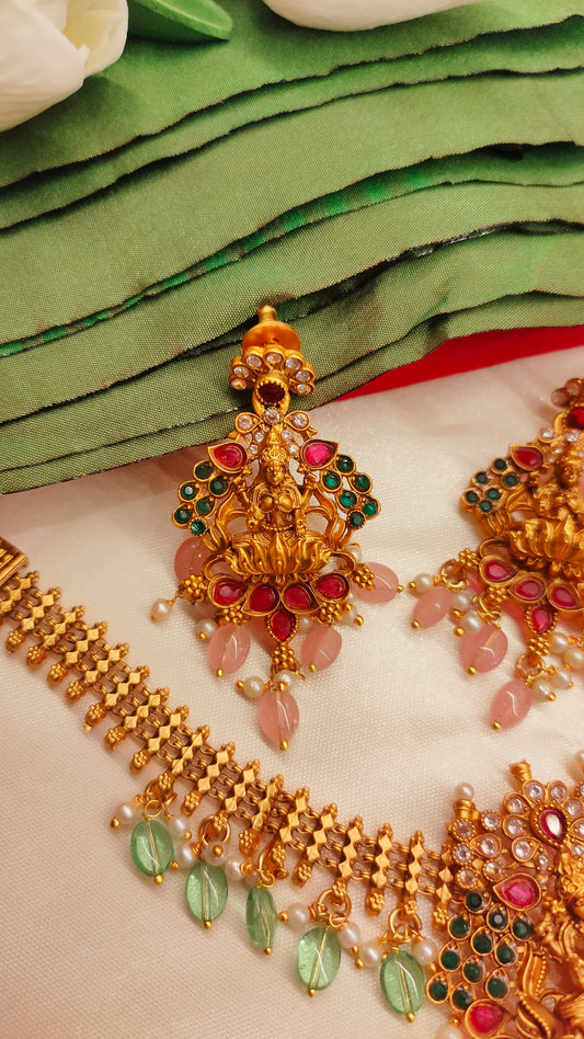 Pastel Drops Lakshmi Pendant Necklace