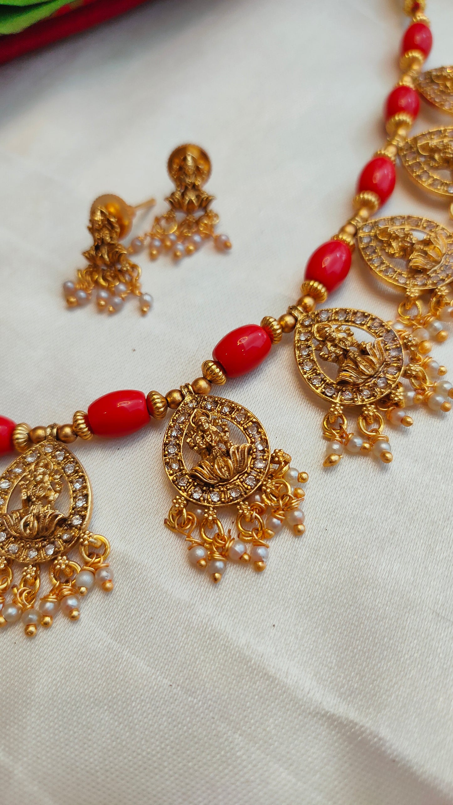 Red Coral Lakshmi Necklace