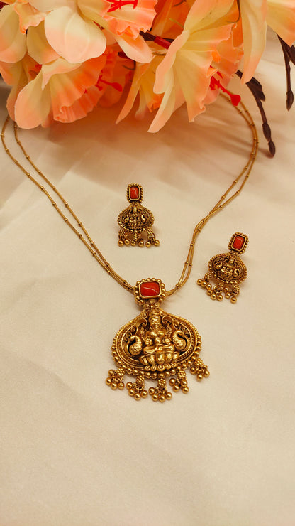 Sri Lakshmi Pendant Necklace Set