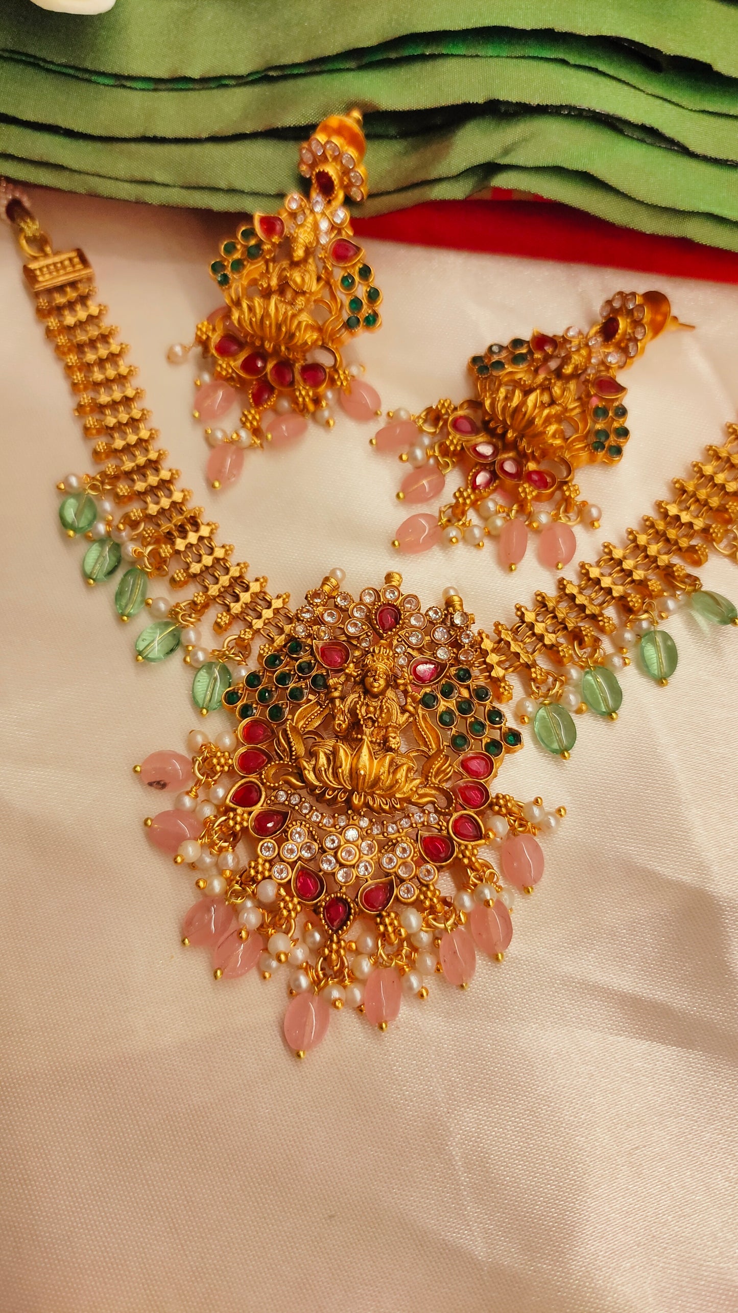 Pastel Drops Lakshmi Pendant Necklace